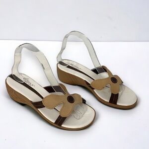 BCGGirls Leather Mule Wedges Slip On Sandals, Women's Size 7.5